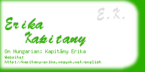 erika kapitany business card